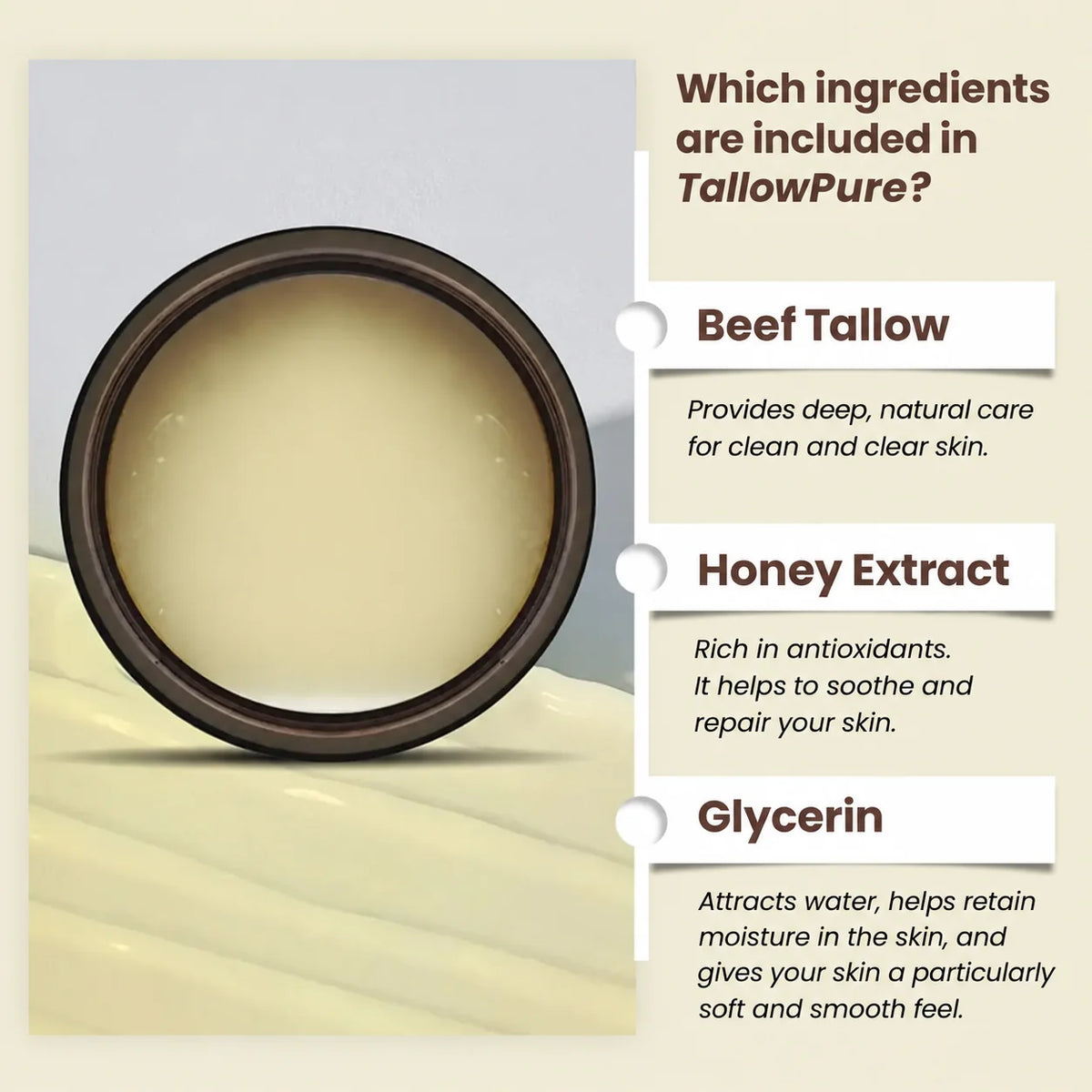 Face & Body Cream Whipped Beef Tallow & Honey