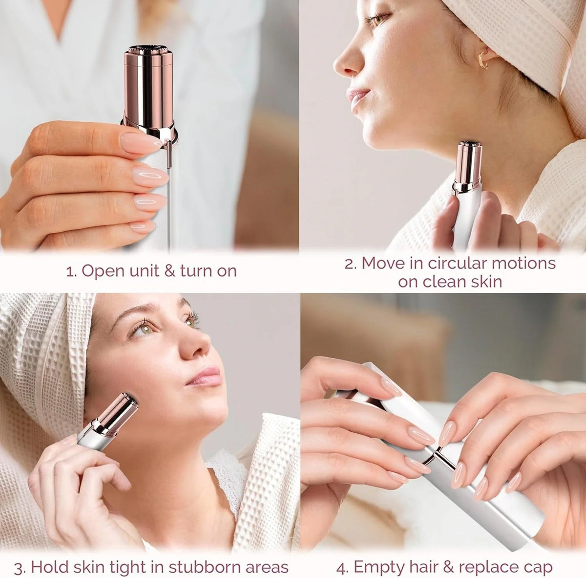 Facial Hair Remover Cordless Rounded Safety Head