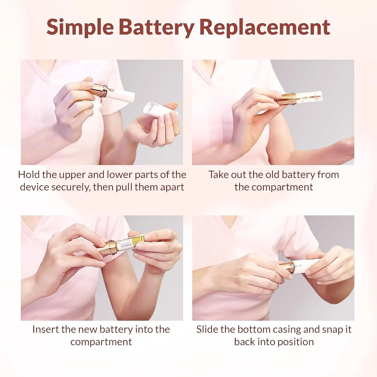Facial Hair Remover Cordless Rounded Safety Head