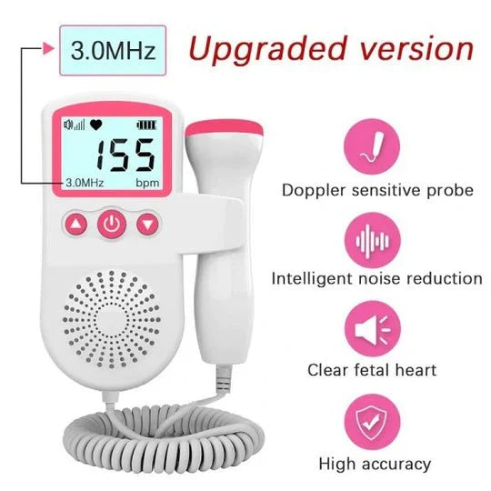 Fetal Heart Rate Monitor Backlit Display & Built-In Speaker