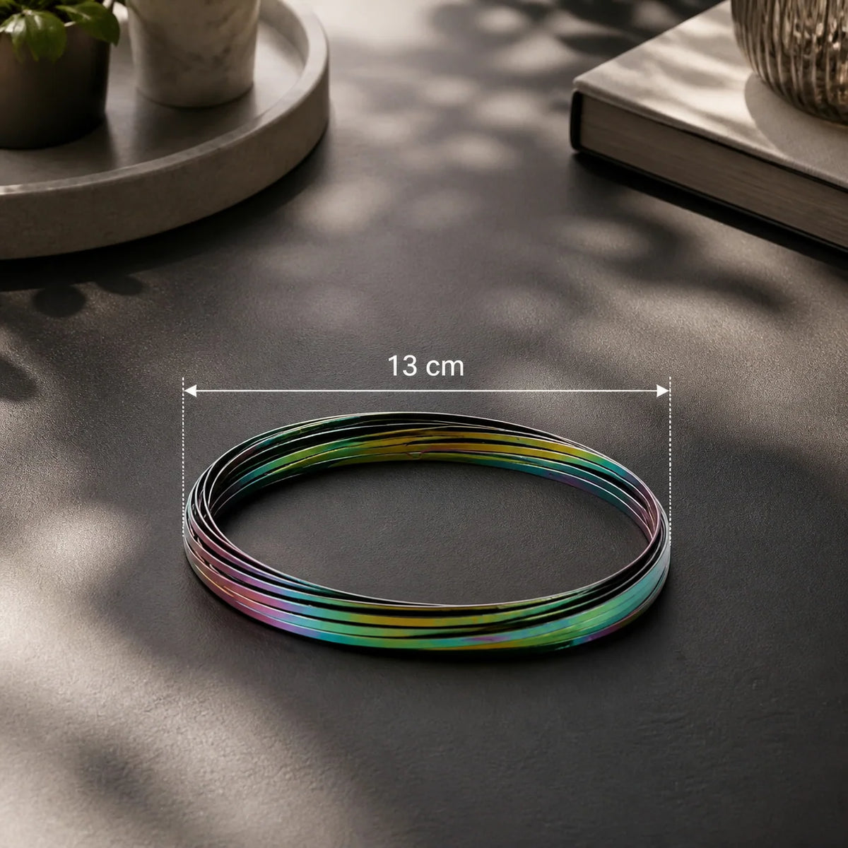 Fidget Toy Flexible Geometric Rings Metallic Finish