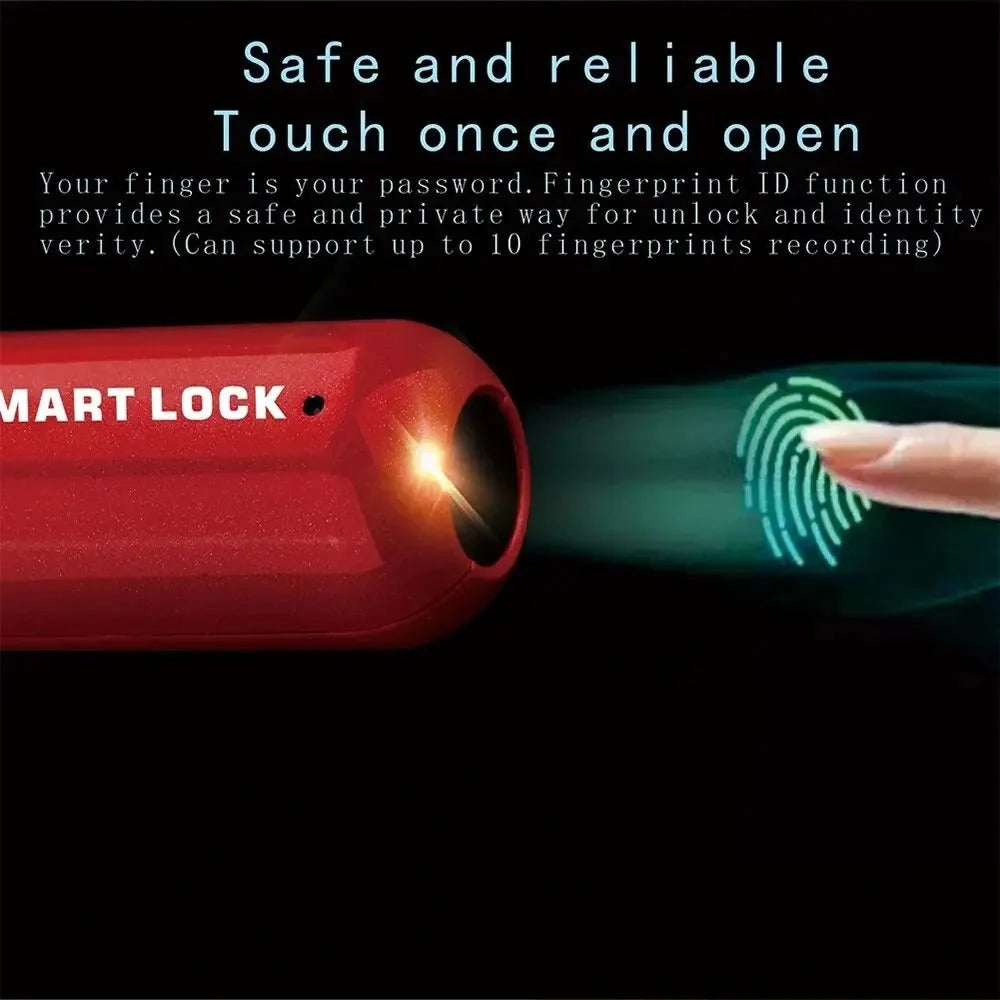 Fingerprint Padlock Keyless 0.2s Unlock Zinc Alloy