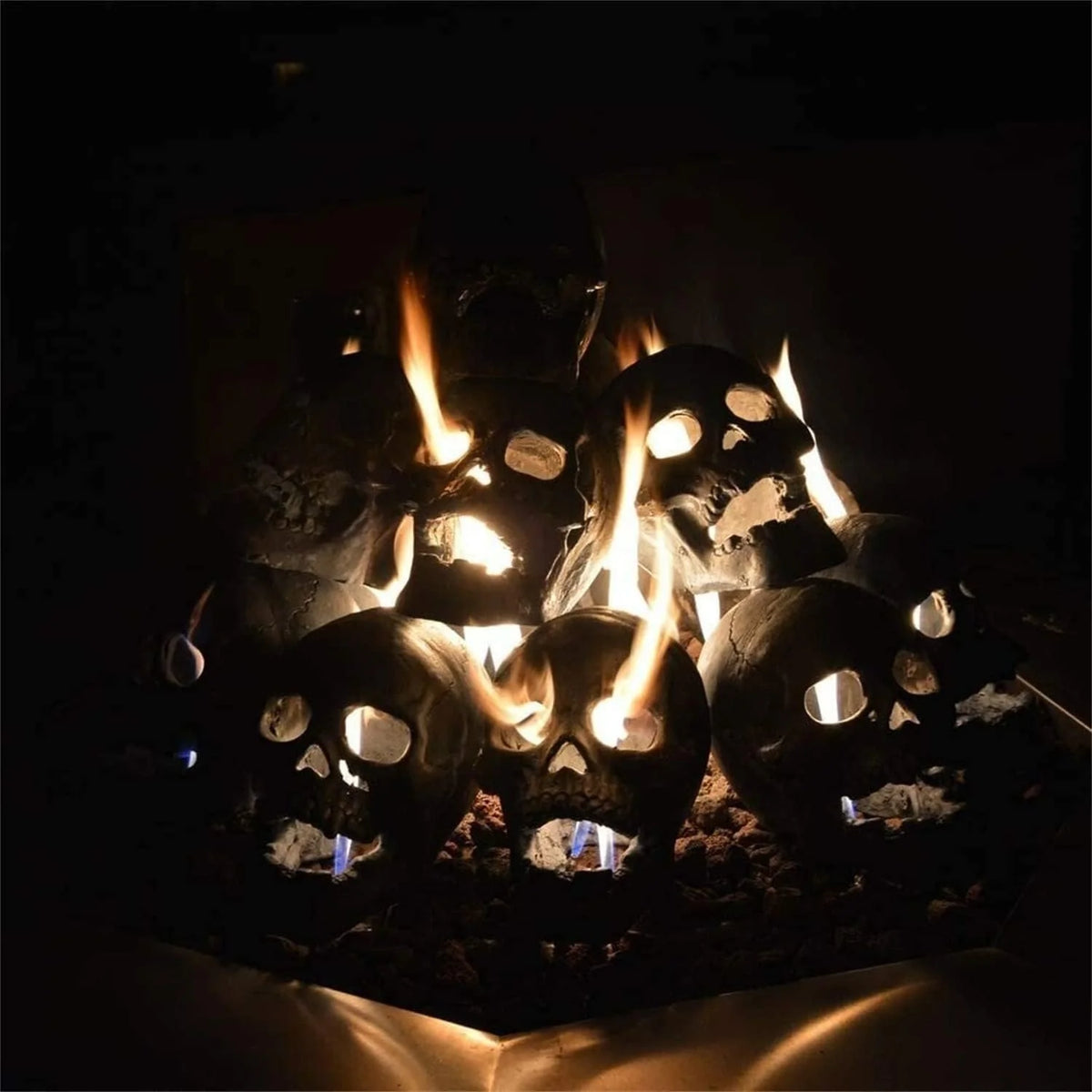 Fire Pit Skull Heat-Resistant Ceramic Hollow Flame Effect