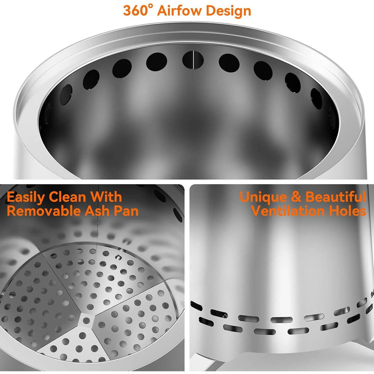 Fire Pit Smokeless Stainless Steel Portable