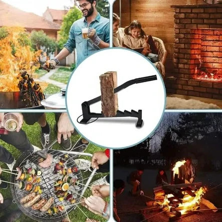 Firewood Splitter Wall-Mounted Carbon Steel Manual Lever