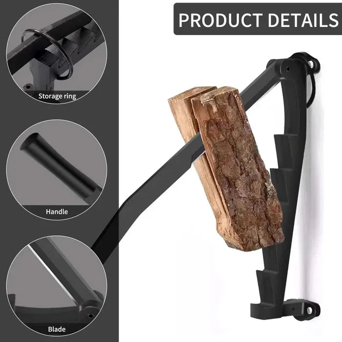 Firewood Splitter Wall-Mounted Carbon Steel Manual Lever