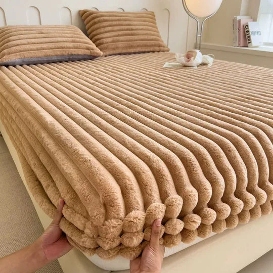 Fitted Sheet Ultra-Soft Ribbed Knit Reinforced Elastic Corners