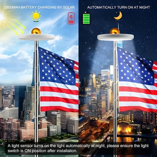 Flagpole Light Solar Dusk-To-Dawn 700 Lumens