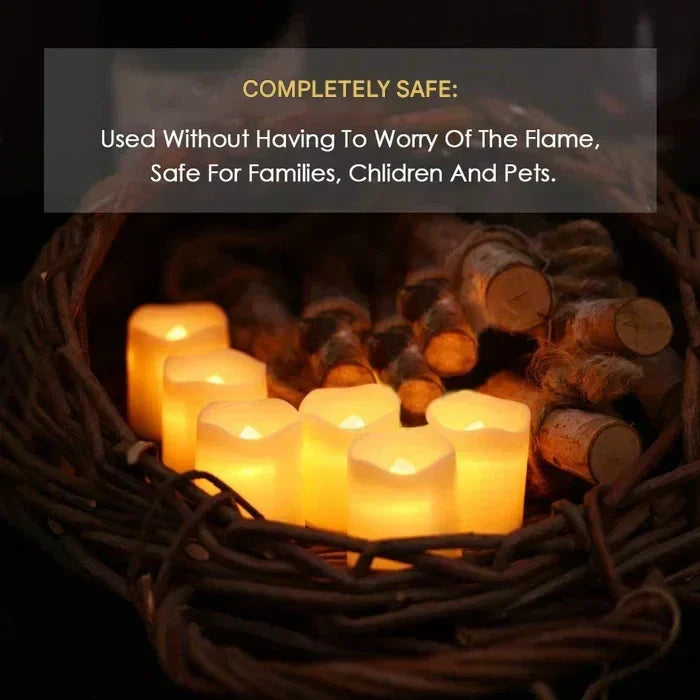 Flameless Candles Warm White Battery Powered 24 Pack