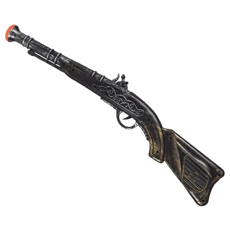 Flintlock Pistol Antique Engraved Lightweight Wood-Look Grip