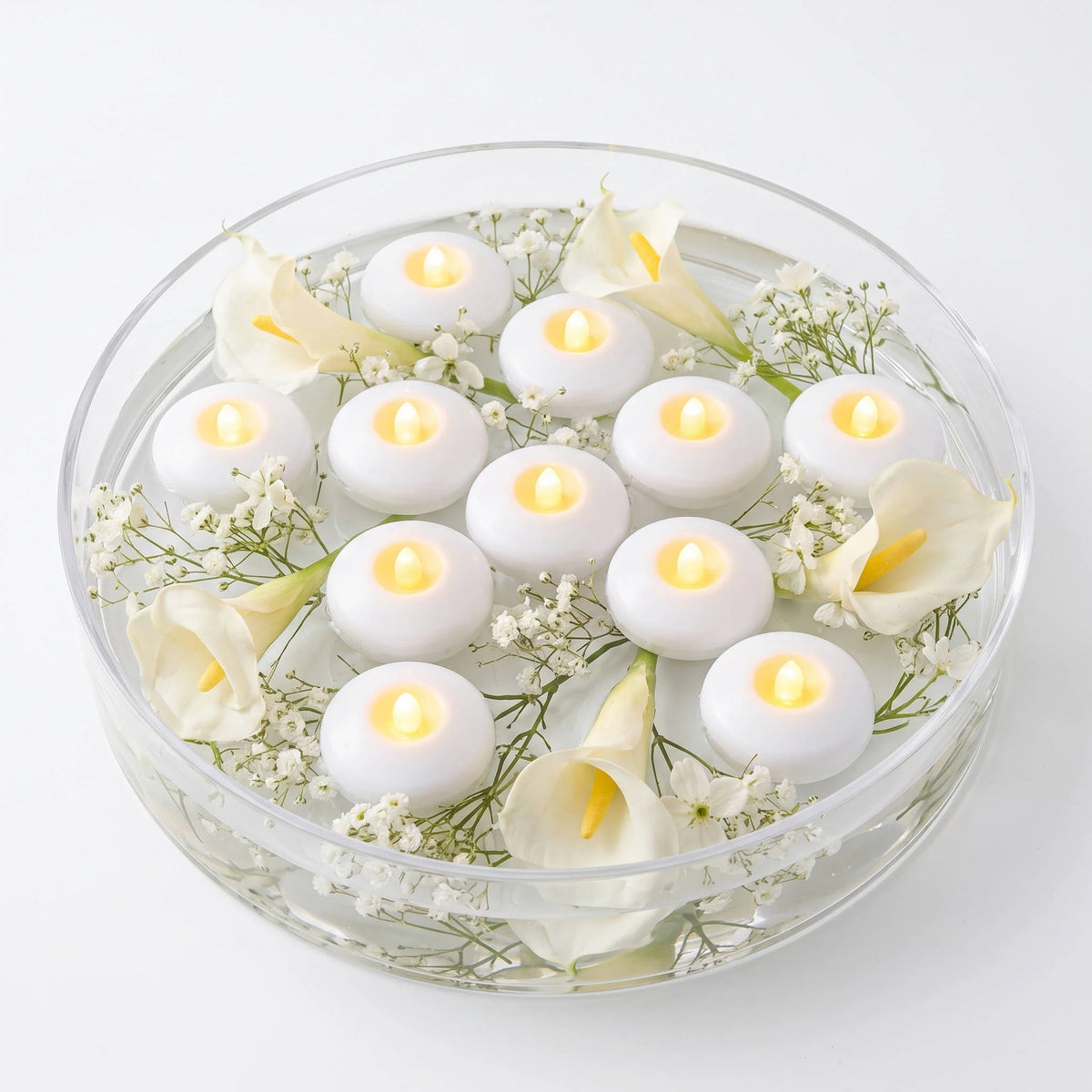 Floating LED Tea Candles Water-Activated Set of 12