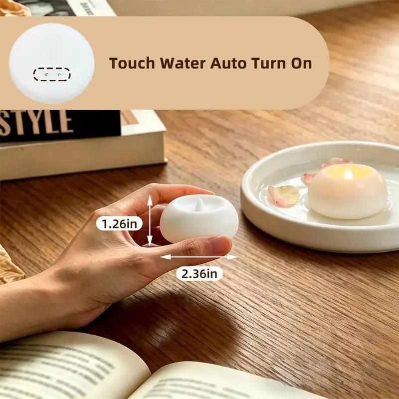 Floating LED Tea Candles Water-Activated Set of 12