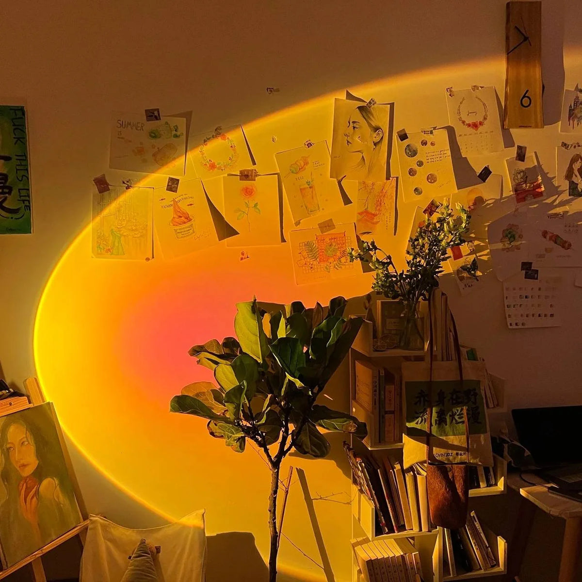 Floor Lamp LED Halo Projector 3 Color Temps