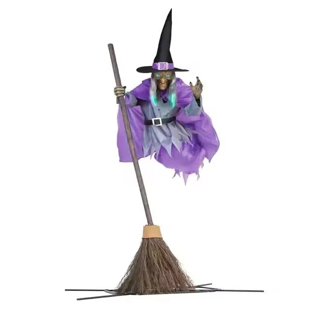 Flying Witch Yard Decoration Wind-Activated 6-Foot Tall