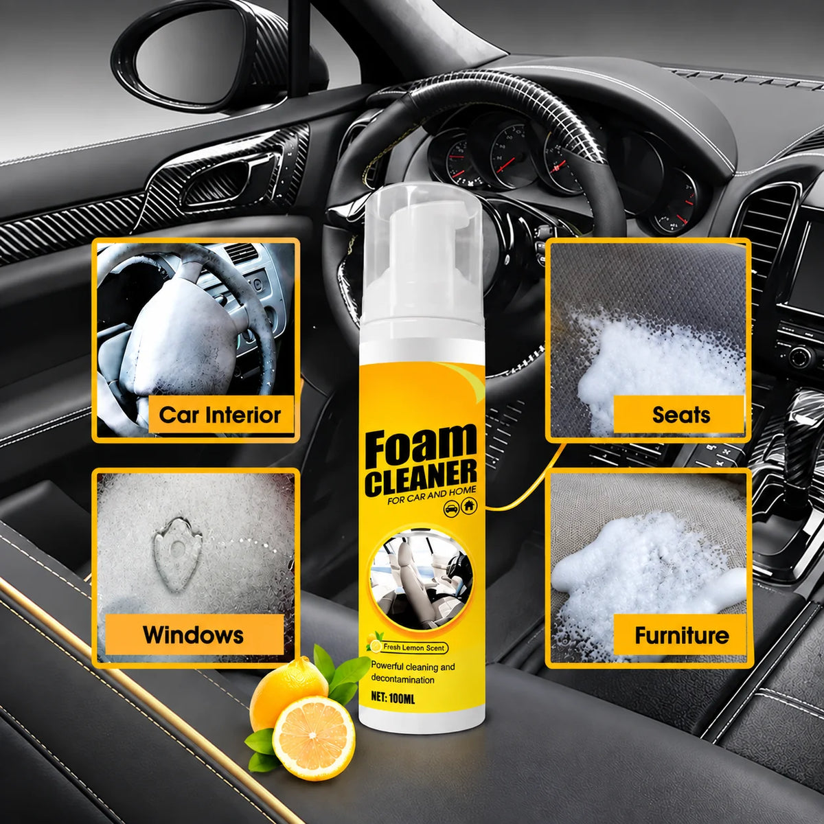 Foam Cleaner Spray Expanding Foam Multi-Surface Residue-Free