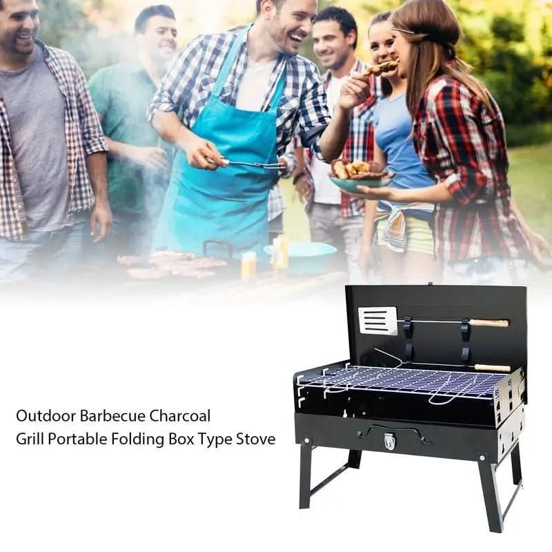 Foldable Grill Suitcase Style Stainless Steel Grate