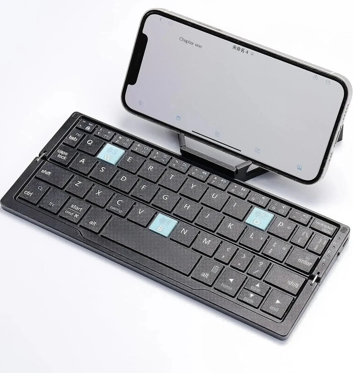 Foldable Keyboard Bluetooth Magnetic Stand Rechargeable Battery