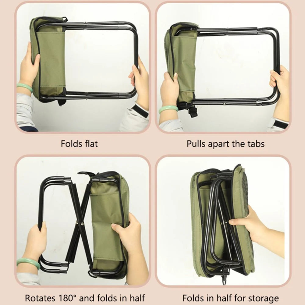 Folding Chair Backpack Waterproof Lightweight, Quick-Fold