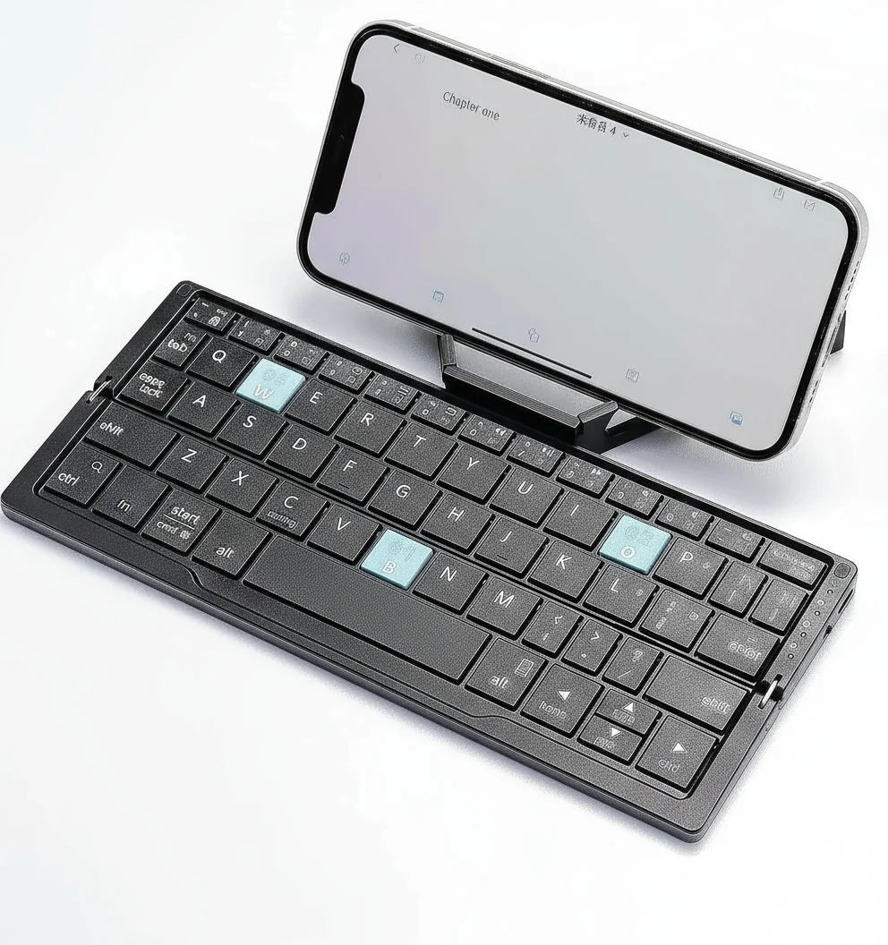 Folding Keyboard Wireless 4.0 3-Device Memory Rotating Stands