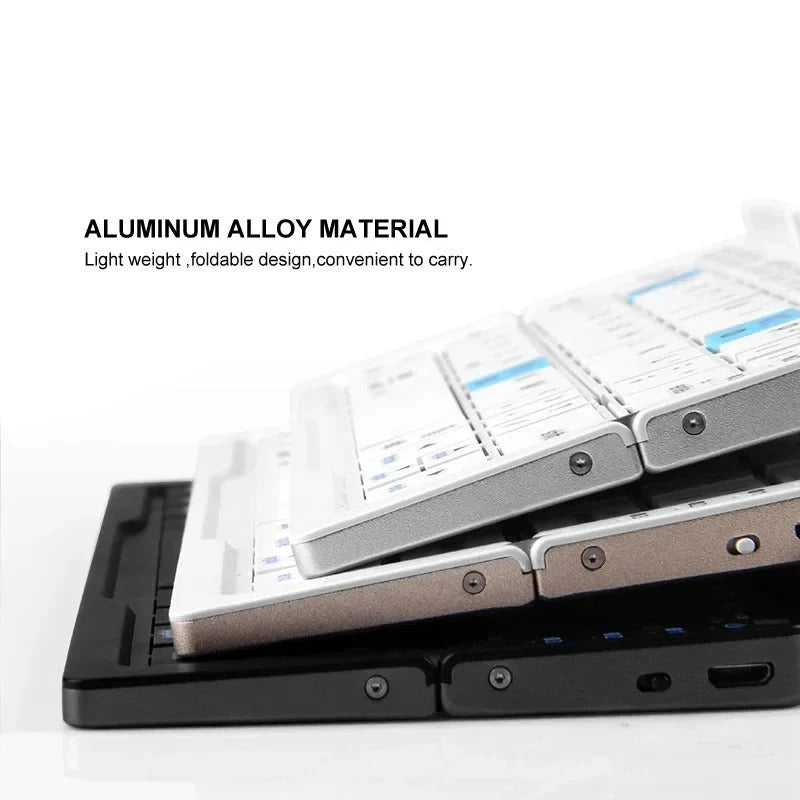 Folding Keyboard Wireless 4.0 3-Device Memory Rotating Stands
