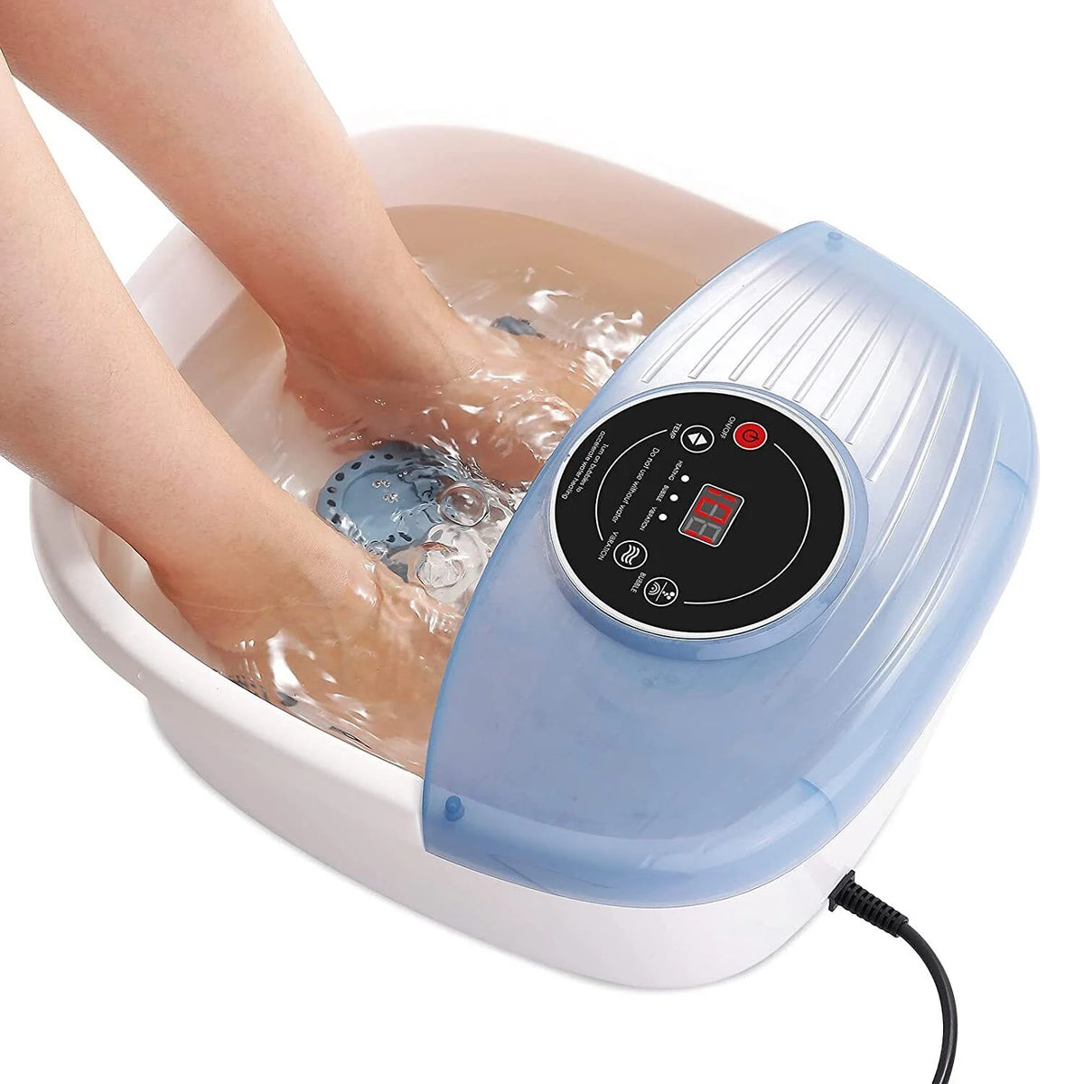Foot Bath Temp-Controlled Heating Bubble Jets & Massage Rollers