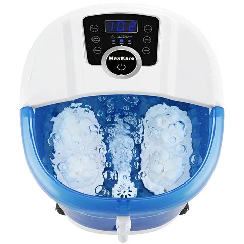 Foot Spa Massager Heated Bubbles & Rollers Adjustable Temp