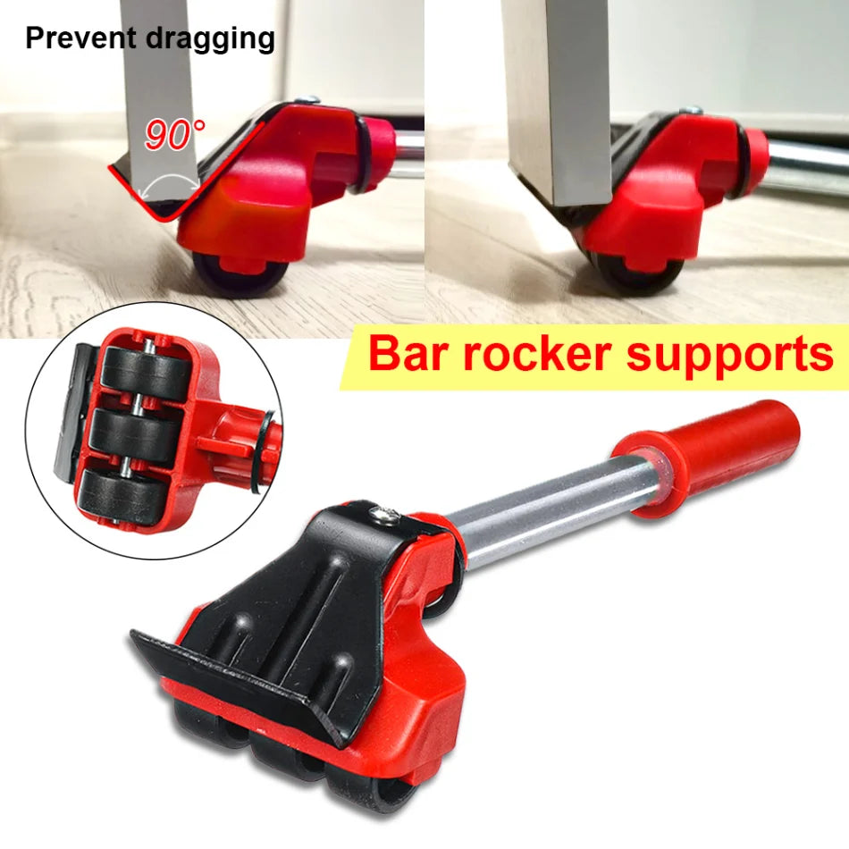 Furniture Moving Kit 360-Degree Wheels & Ergonomic Lifter