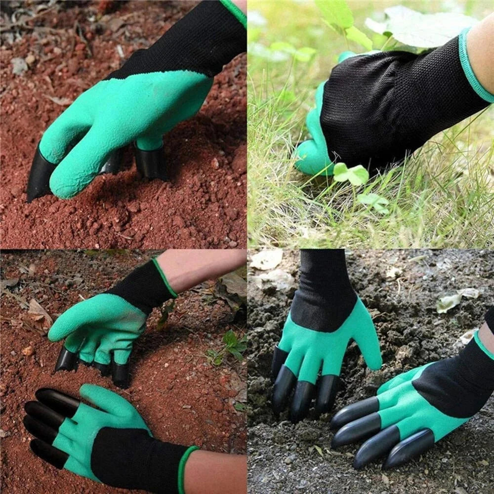 Garden Gloves Integrated Digging Claws & Latex-Coated Palm