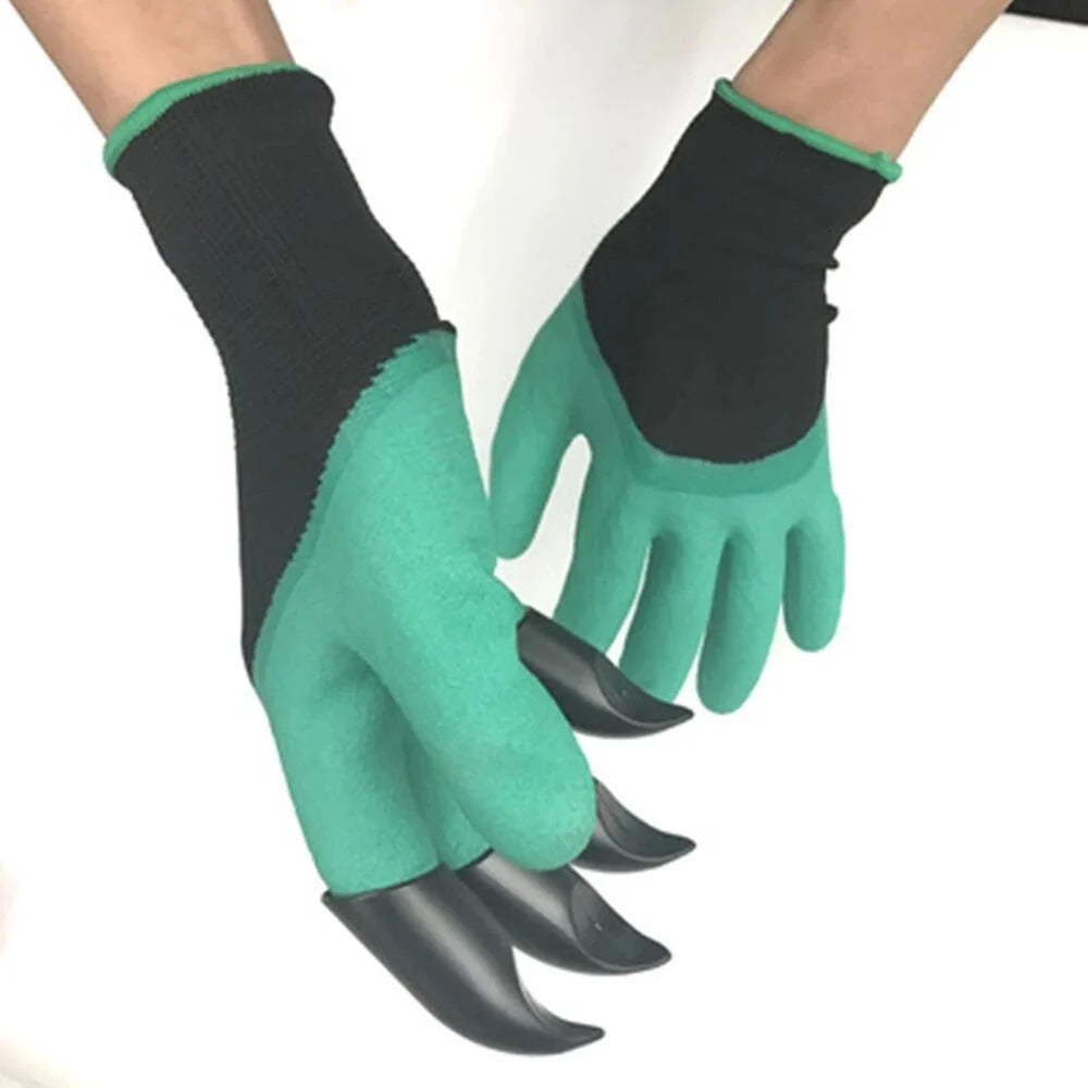Garden Gloves Integrated Digging Claws & Latex-Coated Palm