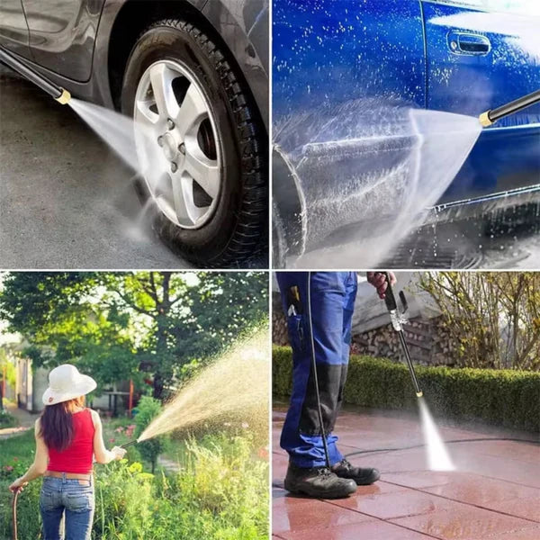 Garden Hose Nozzle Adjustable Spray Pressure Powered