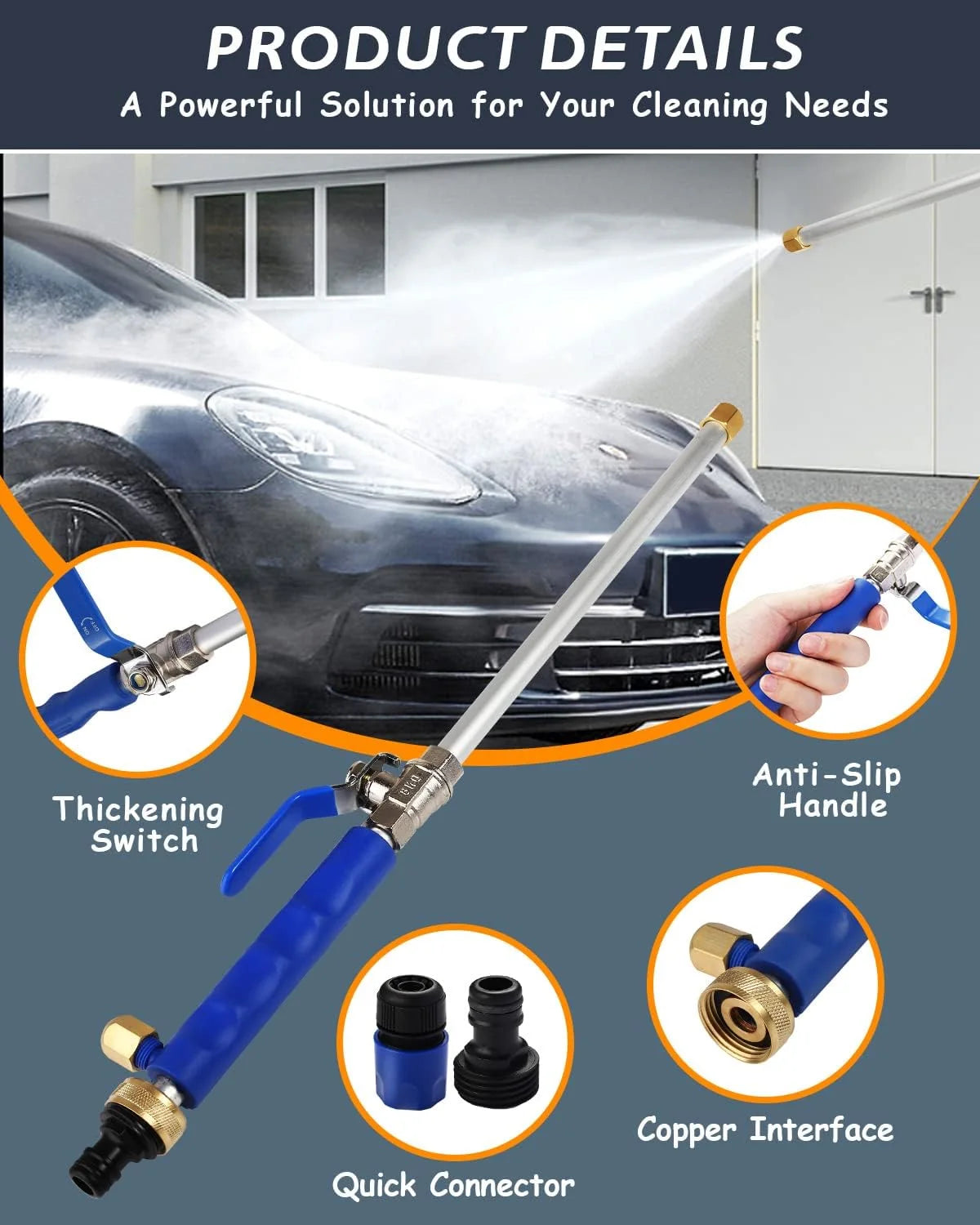 Garden Hose Nozzle Dual Spray Brass Ball Valve