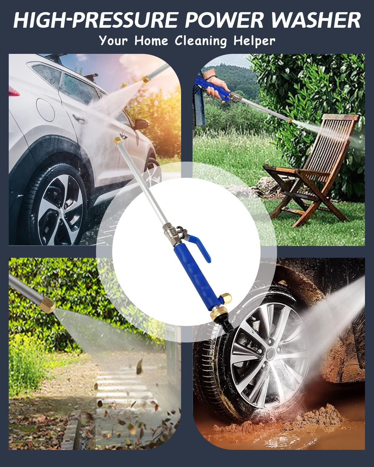 Garden Hose Nozzle Dual Spray Brass Ball Valve