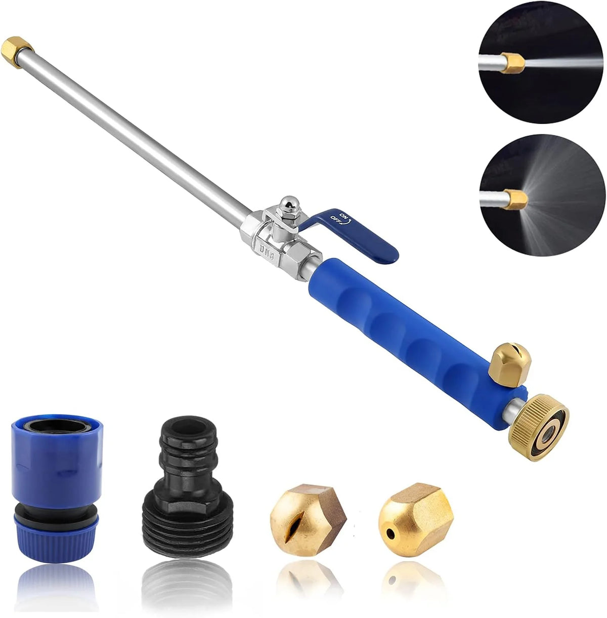 Garden Hose Nozzle Dual Spray Brass Ball Valve