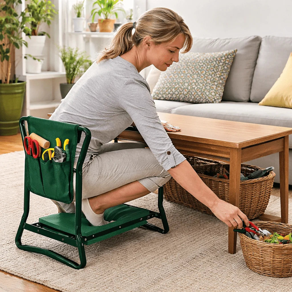 Garden Kneeler & Seat Foldable Steel Padded Knee Pad