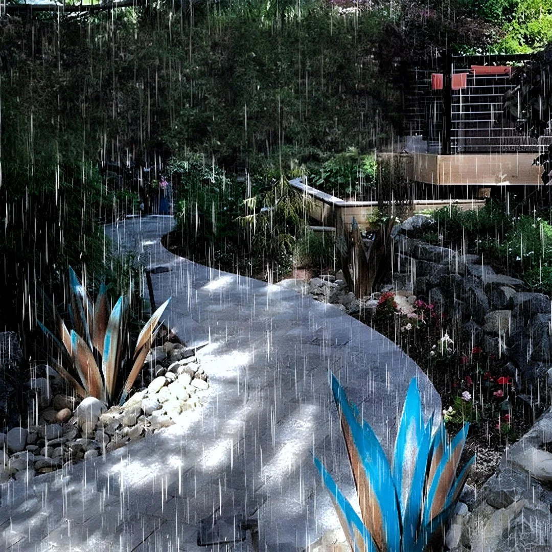 Garden Sculpture Weatherproof Metal 3D Leaf Design