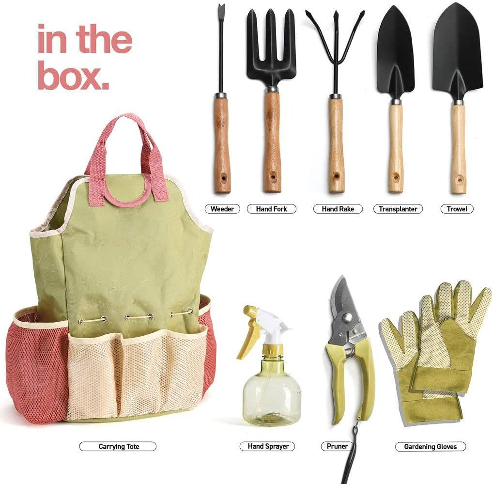 Garden Tool Kit 10-Piece Rust-Resistant Steel Ergonomic Handles