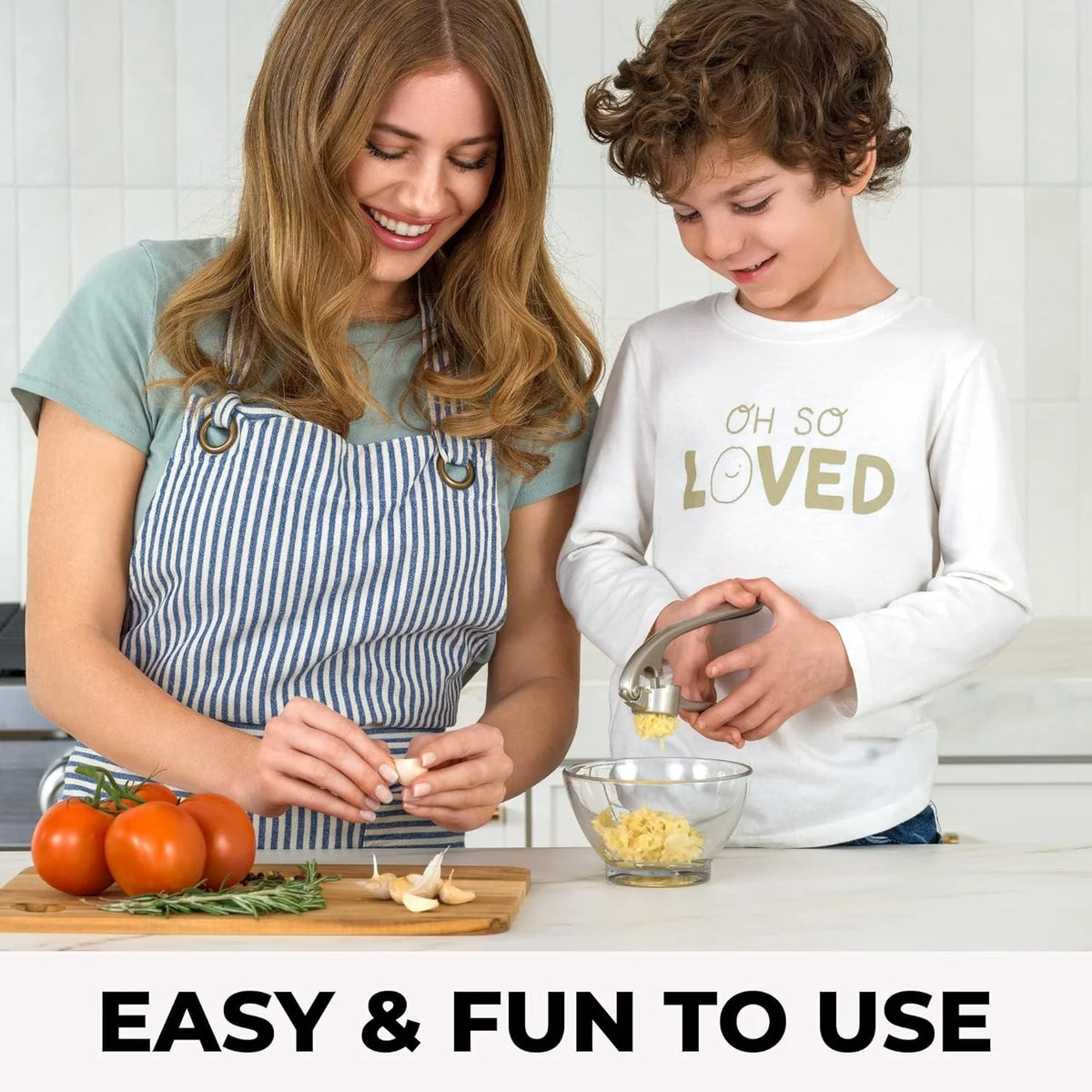 Garlic Press Peel-Free One-Handed Dishwasher-Safe