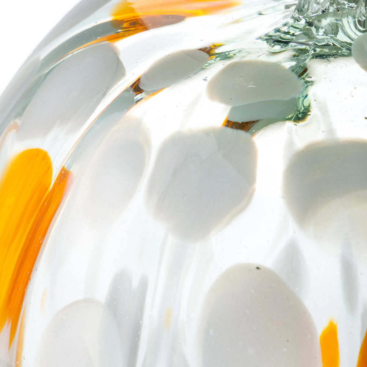 Glass Pumpkin Handcrafted Recycled Glass Textured Finish