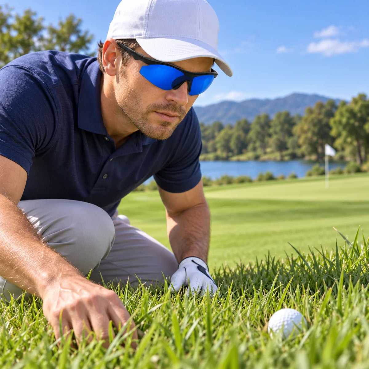 Golf Glasses Blue-Tinted Ball-Finding Lenses Lightweight Fit