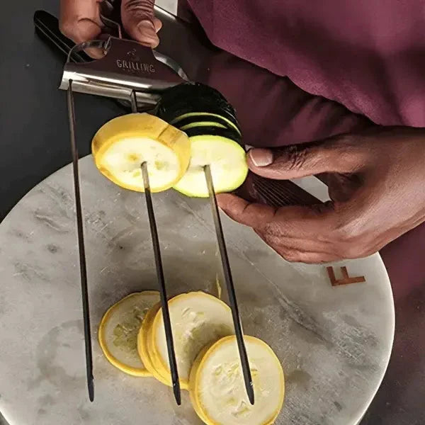Grill Skewers Double-Prong Sliding Scraper Set of 3
