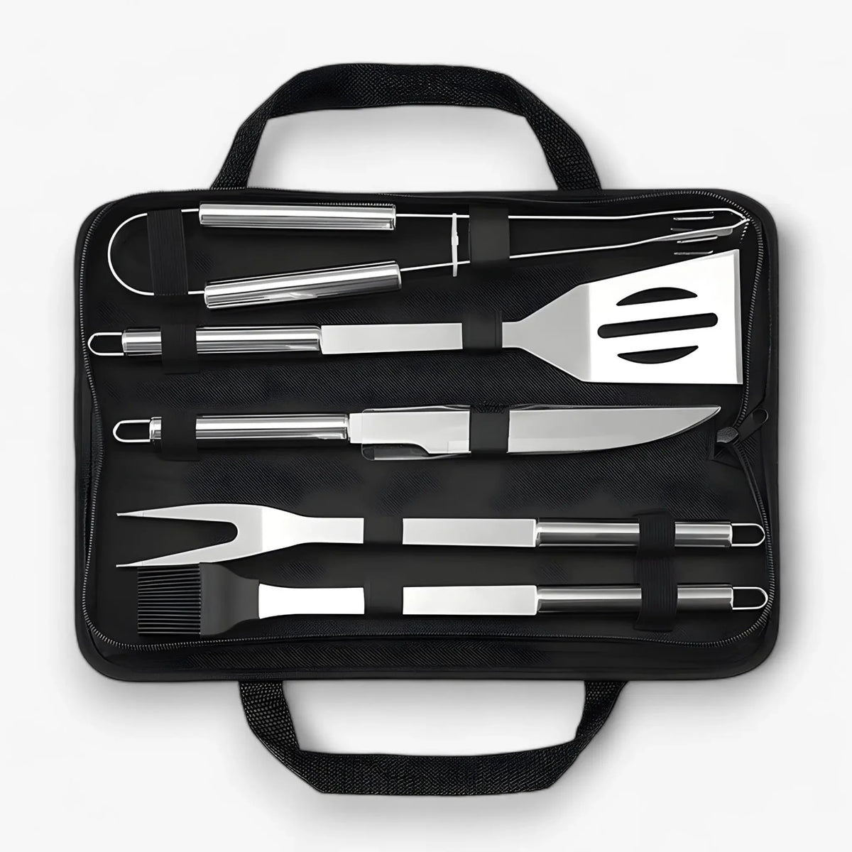Grill Tool Set Stainless Steel Carrying Case Heat-Resistant Handles