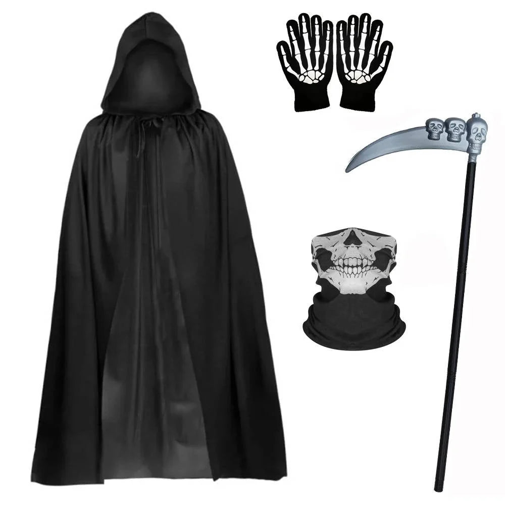 Grim Reaper Costume Glowing Hood & Glow-In-The-Dark Gloves