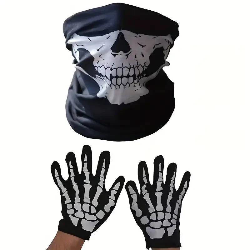 Grim Reaper Costume Glowing Hood & Glow-In-The-Dark Gloves