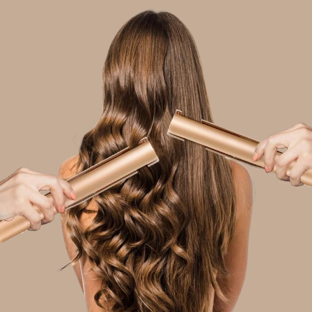 Hair Straightener & Curler Crystal Ceramic Plates Ionic Protection