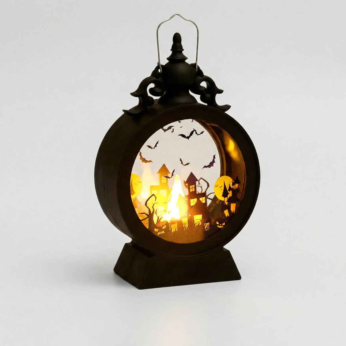 Halloween Lantern Warm LED Battery-Powered Hanging & Freestanding