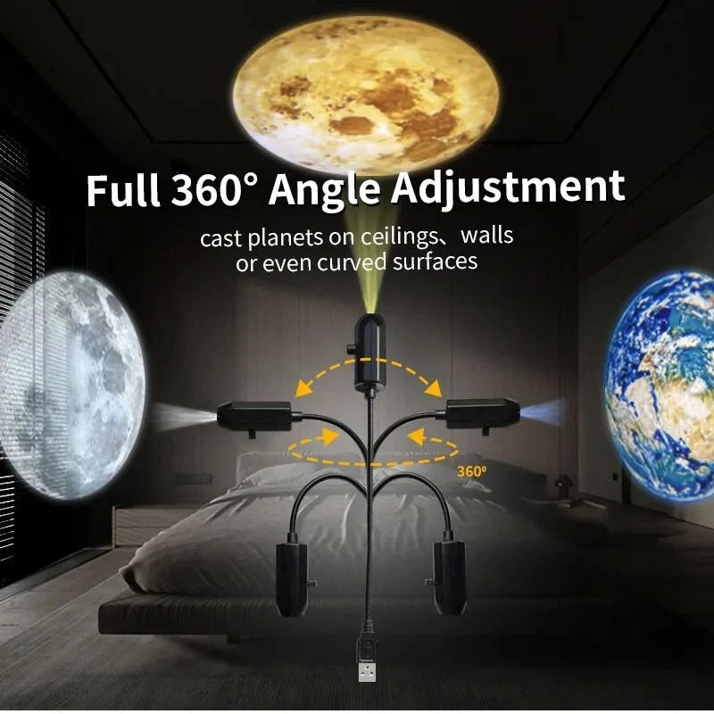 Halloween Projector Light USB-Powered 360-Degree Rotation Interchangeable Motifs