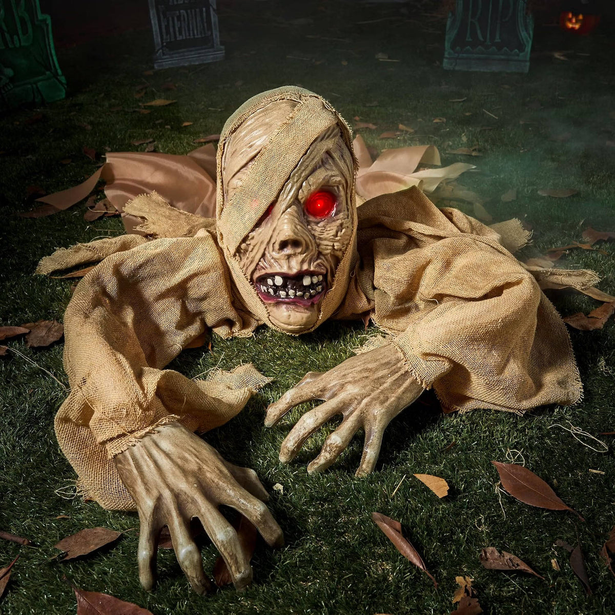Halloween Prop Motion-Activated Glowing Eyes & Moaning Sounds