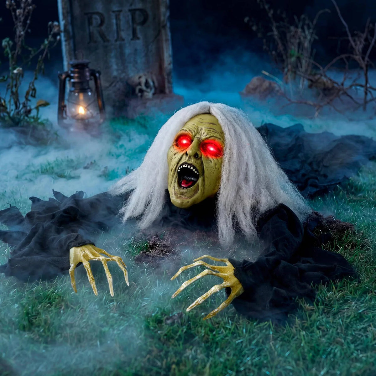 Halloween Prop Motion-Activated Glowing Eyes & Moaning Sounds