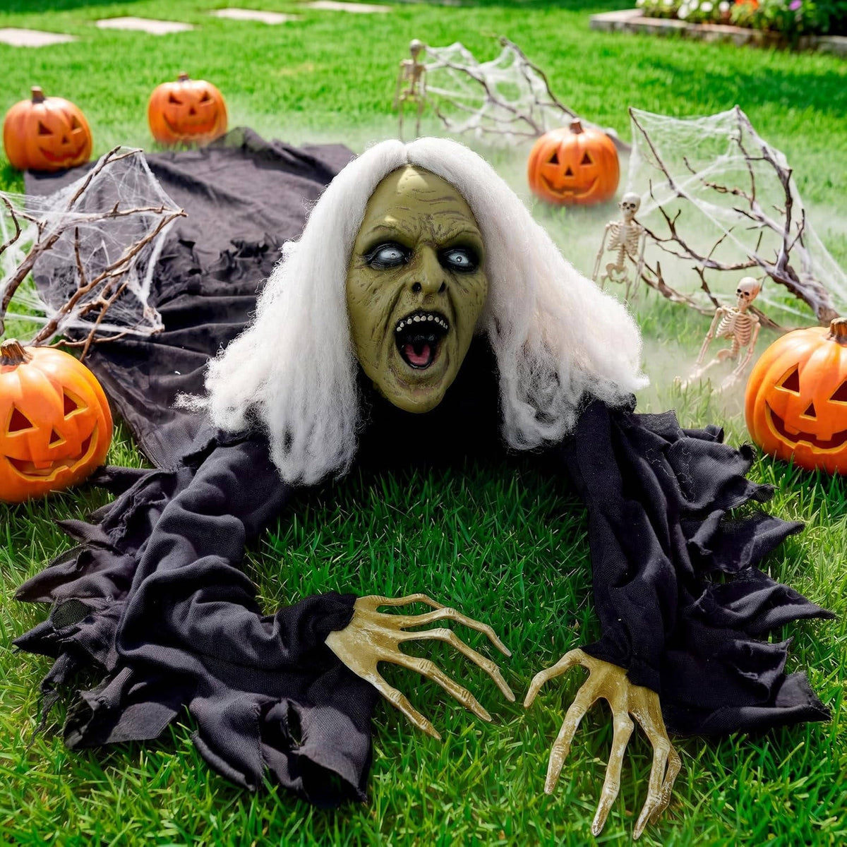 Halloween Prop Motion-Activated Glowing Eyes & Moaning Sounds