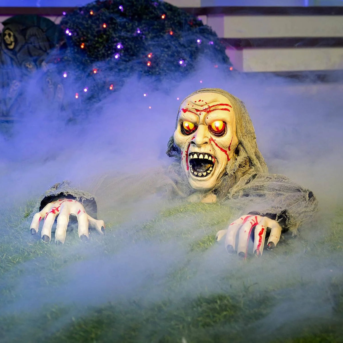 Halloween Prop Motion-Activated Glowing Eyes & Moaning Sounds